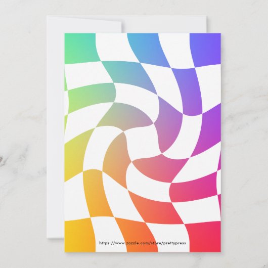 Retro Rainbow Peace Out Any Age Verjaardag Kaart (Achterkant)