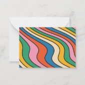 Retro Rainbow Persoonlijke naam Modern Note Kaart Notitiekaartje (Achterkant)