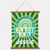 Retro Rainbow Persoonlijke naam St. Patrick's Day Hangend Wandkleed (Voorkant)