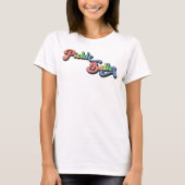 Retro Rainbow Pickleballer Grappig pickleball T-shirt (Voorkant)