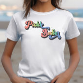 Retro Rainbow Pickleballer Grappig pickleball T-shirt