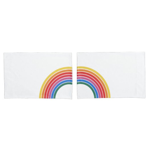 Retro Rainbow Pillow Hoesje Kussensloop (Voorkant-Set)