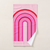 Retro Rainbow Preppy roze en rode Arch Bad Handdoek (Handdoek)