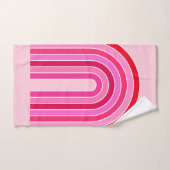 Retro Rainbow Preppy roze en rode Arch Bad Handdoek (Handdoek)
