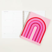 Retro Rainbow Preppy roze en rode Arch Planner (Display)