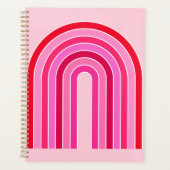 Retro Rainbow Preppy roze en rode Arch Planner (Voorkant)