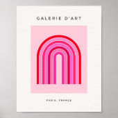 Retro Rainbow Preppy roze en rode Arch Poster (Voorkant)