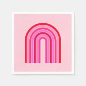Retro Rainbow Preppy roze en rode Arch Servet (Voorkant)