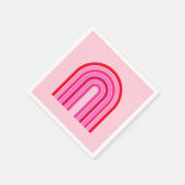 Retro Rainbow Preppy roze en rode Arch Servet (Hoek)