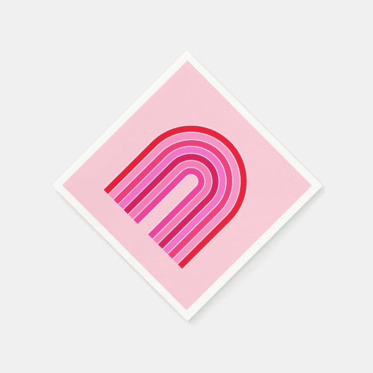 Retro Rainbow Preppy roze en rode Arch Servet (Hoek)