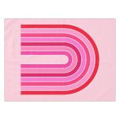Retro Rainbow Preppy roze en rode Arch Tafelkleed (Voorkant (Horizontaal))