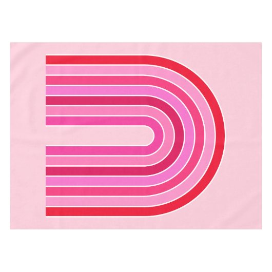 Retro Rainbow Preppy roze en rode Arch Tafelkleed (Voorkant (Horizontaal))