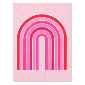 Retro Rainbow Preppy roze en rode Arch Tafelkleed (Voorkant)