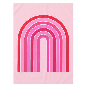 Retro Rainbow Preppy roze en rode Arch Tafelkleed