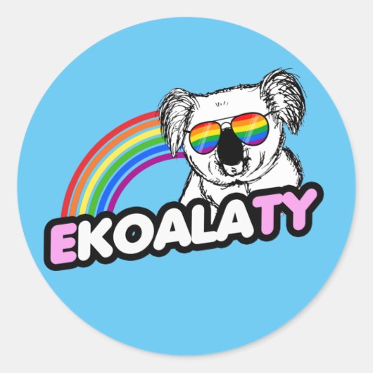 Retro Rainbow Pride T-shirt Ronde Sticker (Voorkant)