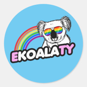 Retro Rainbow Pride T-shirt Ronde Sticker