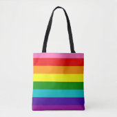 Retro Rainbow Pride Tote Bag (Voorkant)