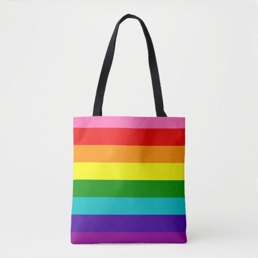 Retro Rainbow Pride Tote Bag (Voorkant)