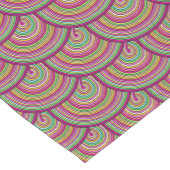 Retro Rainbow Psychedelic Circles Pattern Korte Tafelloper (Hoek)