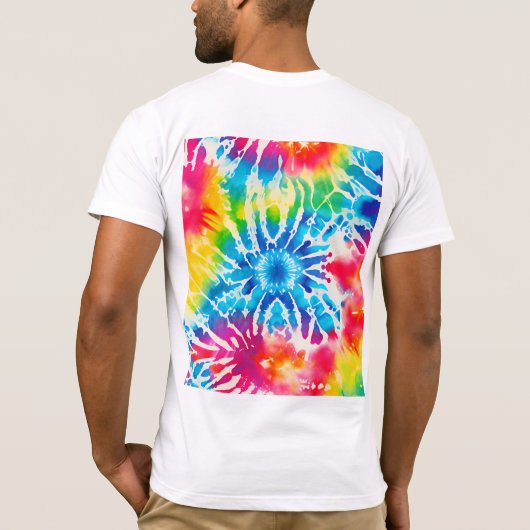 *~* Retro Rainbow Psychodelic Hipster Tie Dye T-shirt (Achterkant)