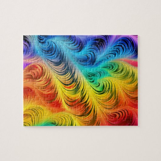Retro Rainbow Puzzel Legpuzzel (Horizontaal)
