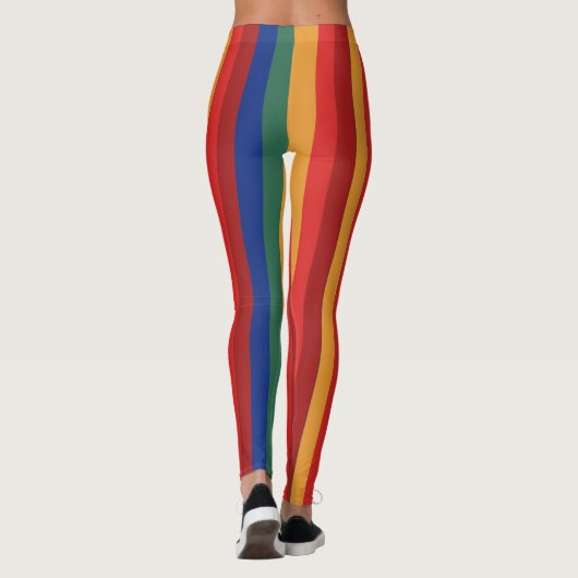 Retro Rainbow Regenbogen Regenbogenfarben Leggings (Achterkant)
