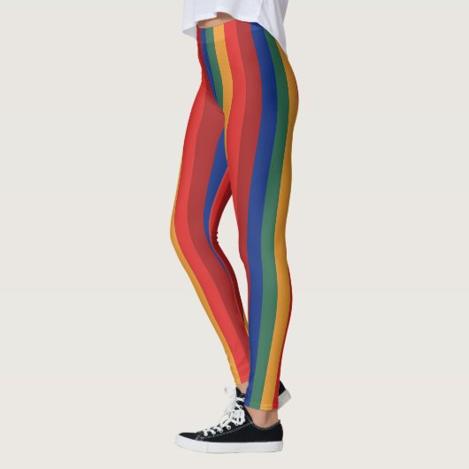 Retro Rainbow Regenbogen Regenbogenfarben Leggings (Links)