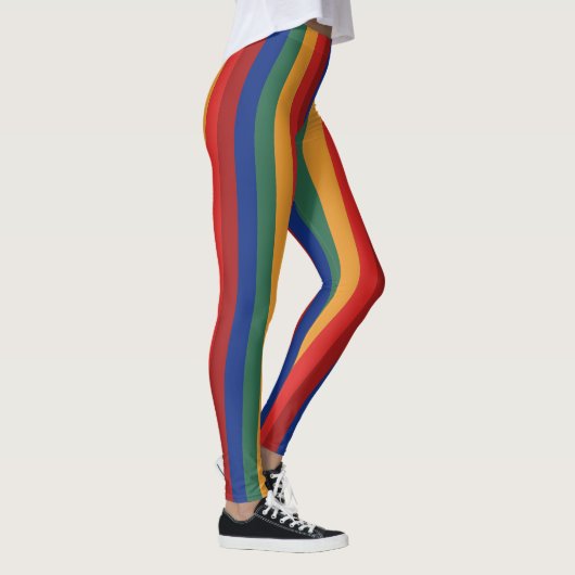 Retro Rainbow Regenbogen Regenbogenfarben Leggings (Rechts)