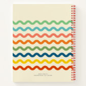 Retro Rainbow Ric Rac Stripes met aangepaste tekst Notitieboek (Achterkant)