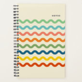 Retro Rainbow Ric Rac Stripes met aangepaste tekst Planner (Voorkant)