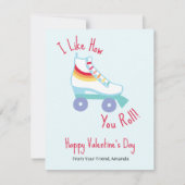 Retro Rainbow Roller Schaats Classroom Valentijn Aankondiging (Voorkant)