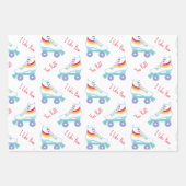 Retro Rainbow Roller Schaats Valentijnsdag Inpakpapier Vel (Voorkant 3)