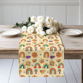 Retro Rainbow Runner 60s Pastel Vibe for Table Lange Tafelloper