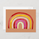 Retro Rainbow schattige waterverf Briefkaart (Voorkant / Achterkant)