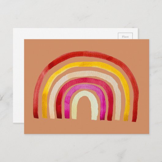 Retro Rainbow schattige waterverf Briefkaart (Voorkant / Achterkant)