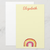 Retro Rainbow schattige waterverf Briefpapier (Voorkant / Achterkant)
