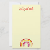 Retro Rainbow schattige waterverf Briefpapier (Voorkant)