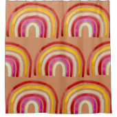 Retro Rainbow schattige waterverf Douchegordijn (Voorkant)