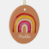 Retro Rainbow schattige waterverf Keramisch Ornament (Rechts)