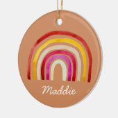 Retro Rainbow schattige waterverf Keramisch Ornament (Links)