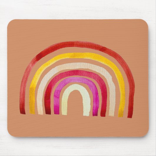 Retro Rainbow schattige waterverf Muismat (Voorkant)