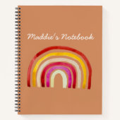 Retro Rainbow schattige waterverf Notitieboek (Voorkant)