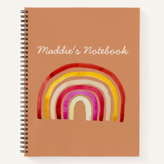 Retro Rainbow schattige waterverf Notitieboek (Voorkant)