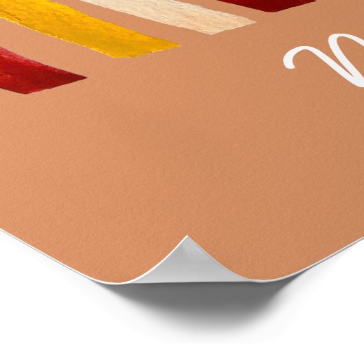 Retro Rainbow schattige waterverf Poster (Hoek)