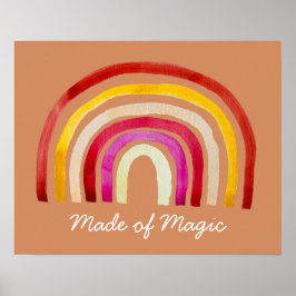 Retro Rainbow schattige waterverf Poster