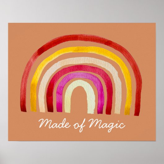 Retro Rainbow schattige waterverf Poster (Voorkant)