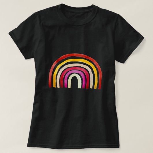 Retro Rainbow schattige waterverf T-shirt (Design voorkant)