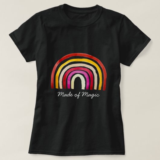 Retro Rainbow schattige waterverf T-shirt (Design voorkant)