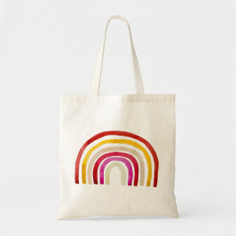 Retro Rainbow schattige waterverf Tote Bag