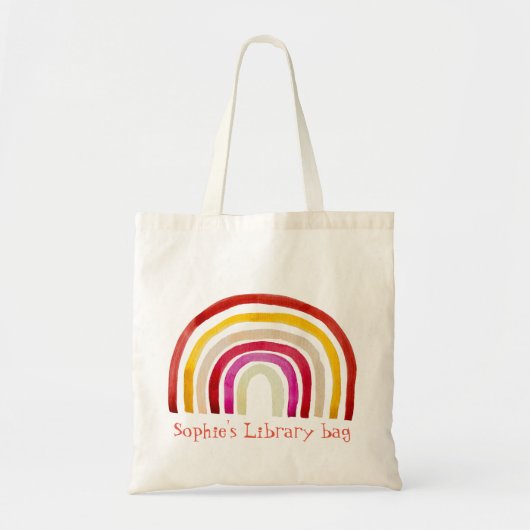 Retro Rainbow schattige waterverf Tote Bag (Voorkant)